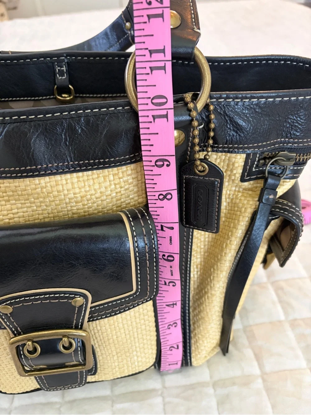 Coach Legacy Straw Tote Bag
